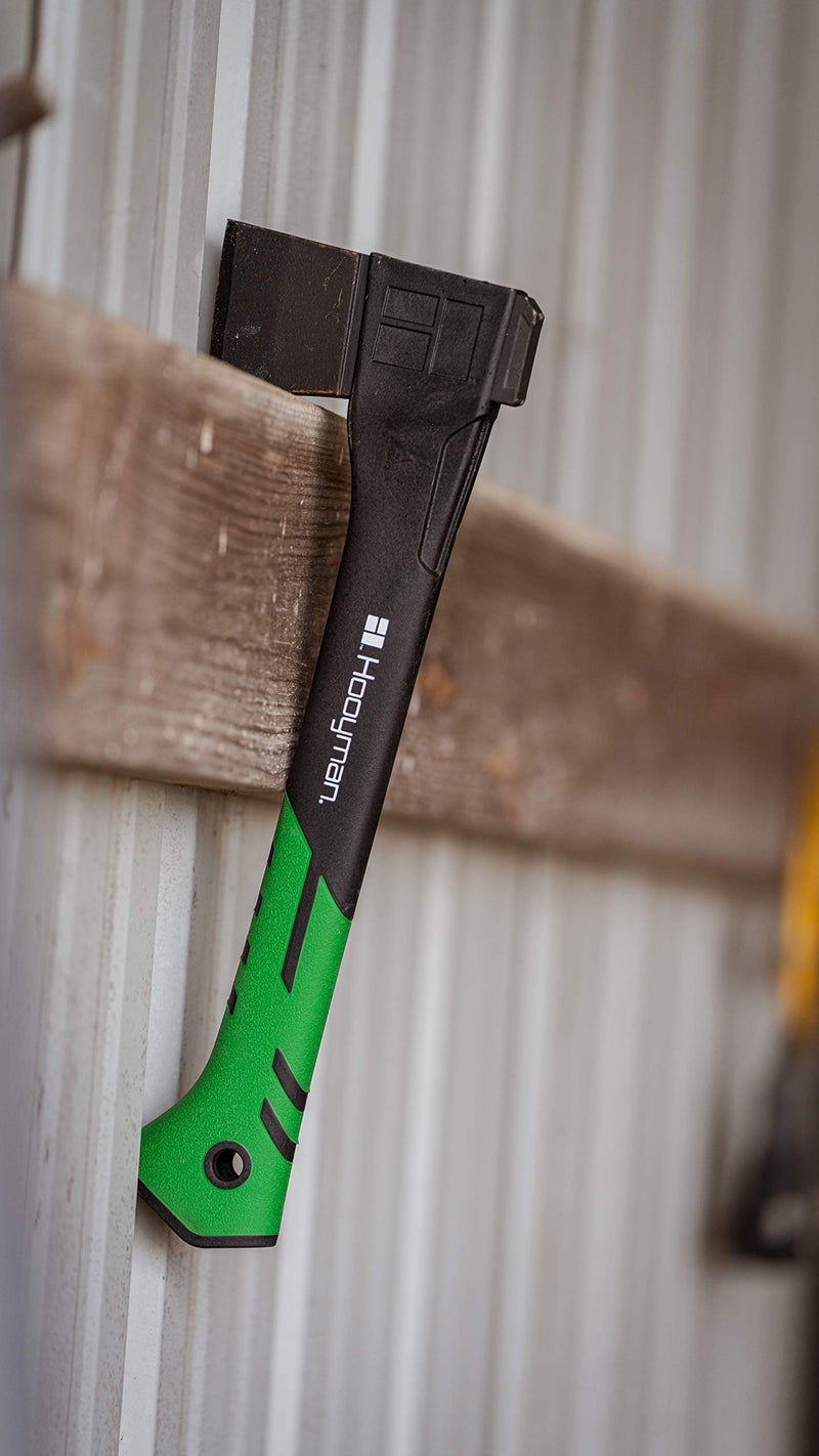 Hooyman Small Hatchet with Heavy Duty Construction, V Grind Blade, Ergonomic No-Slip H-Grip Handle, Reinforced Fiberglass Core, and Sheath for Gardening, Hunting, Wood Chopping, Splitting, and Outdoor - Image 5